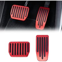 Gas and Brake Pedals Covers, Car Foot Non-Slip Pedal Cover Set, Automotive Replacement Accessories Compatible with 2022-2025 Tesla Model 3 & Model Y Red