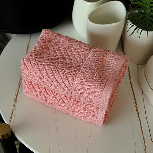 Miniatura 8 de YiLUOMO Juego de 2 toallas de mano suaves 100% algodón, diseño a rayas, ultra absorbentes, decorativas, para baño, 13 x 29 pulgadas