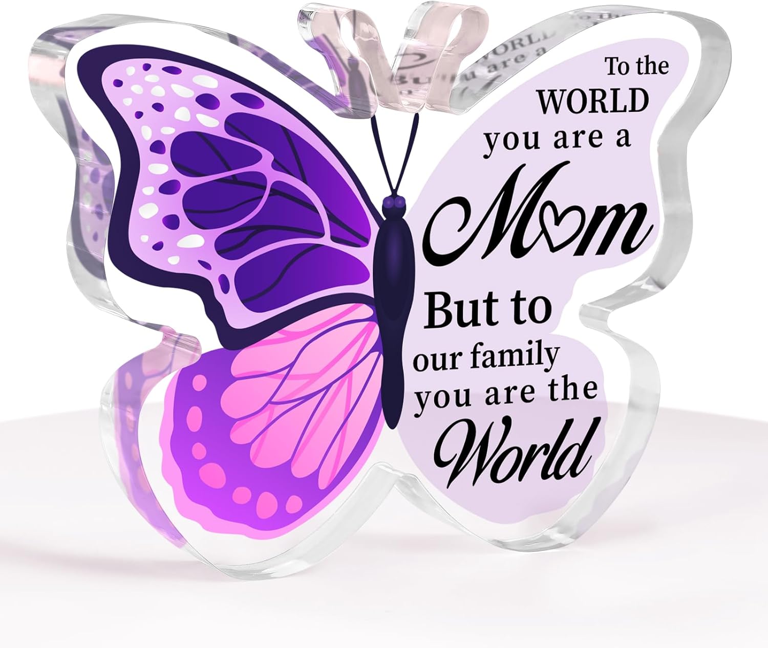 thumbnail image 2 of Butterfly Acrylic Plaque For Daughter - 5x3.8 Inch Heartfelt Gift From Mom & Dad For Special Occasions 2 of 13