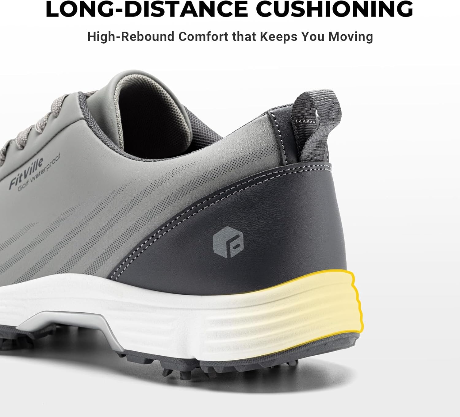 FitVille Men's Wide Golf Shoes with Replaceable Spikes, Arch Support & High-Rebound Cushioning for Long-Distance Walking - Image 5