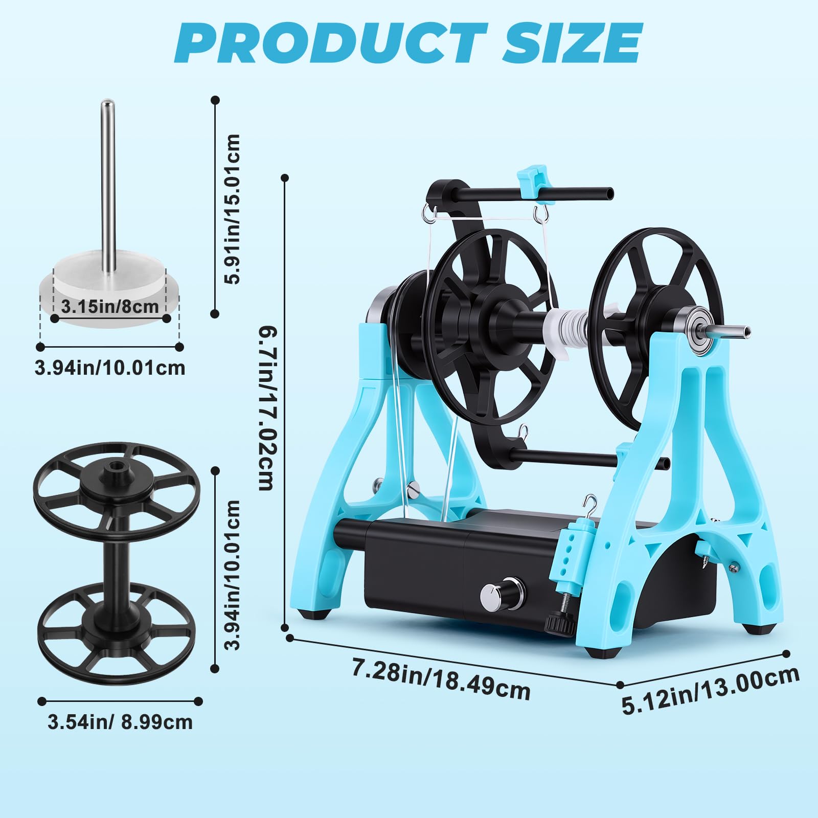 YUCHENGTECH Filatoio Elettrico 12V Mini Filatoio per Lana Elettrico con Controllo velocità Funzione avanti/Indietro per Lana, Cotone e Fibre Ideale per Creare Filati Artigianali