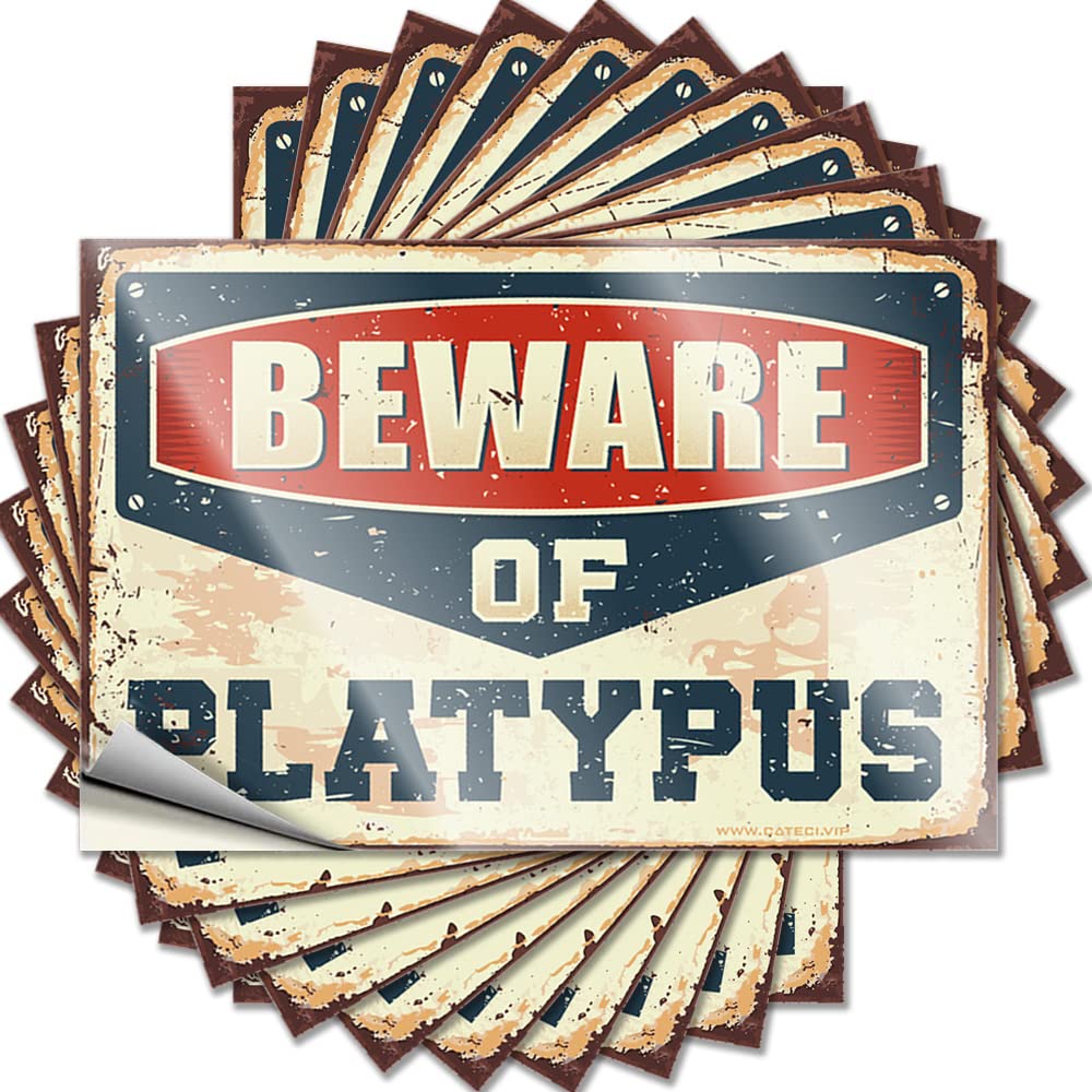 Sticker Bedroom Door Decor | Core Laptop Beware of Platypus for Comfort(6X9CM)