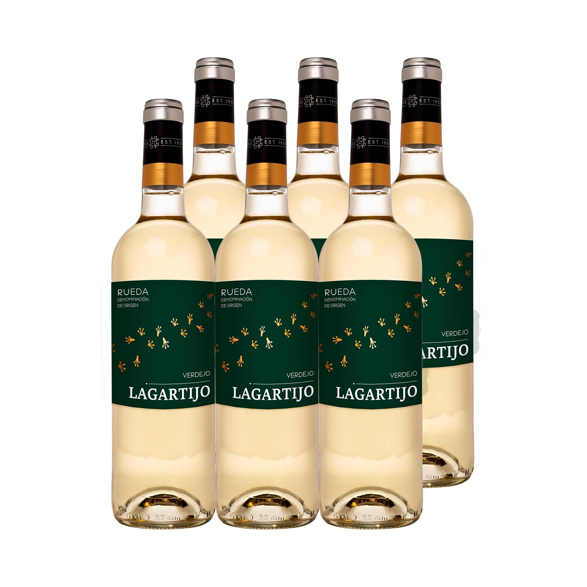 CUATRO RAYAS Lagartijo Verdejo - Vino Blanco DO Rueda (6 Botellas x 750ml)
