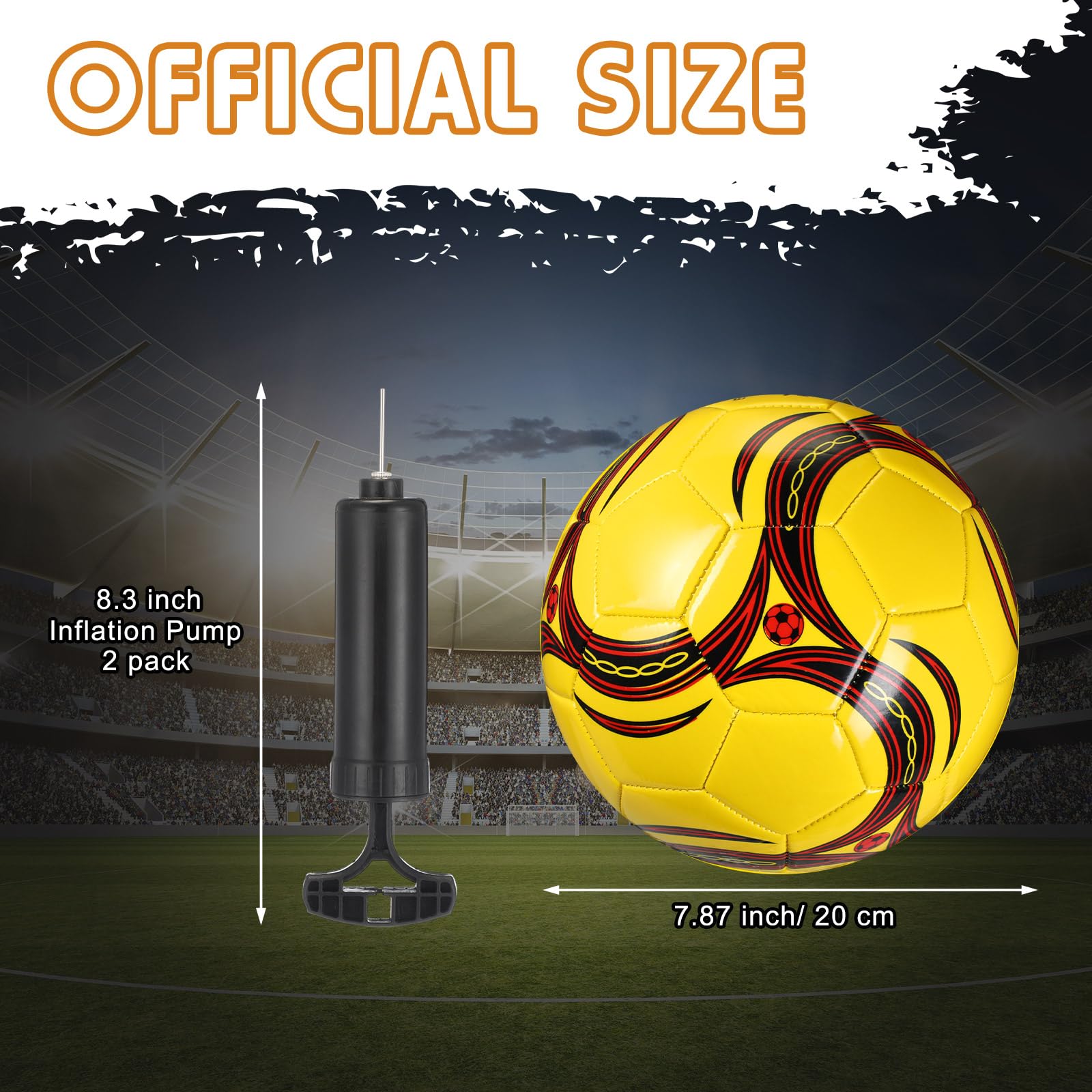 MiniInflat 12 Pcs Soccer Balls Bulk Size 4 Soccer Balls with Pump Soft Football Outdoor Indoor for Sport Training Practice Game Gift for Youth Teen Adult (Vivid,Modern)