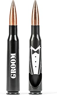 Engraved 'GROOM' 50 Cal Bottle Opener - Wedding Gift for Groom