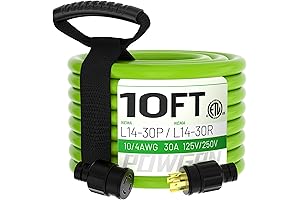 10Feet 30 Amp Generator Extension Cord 4 Prong Heavy Duty