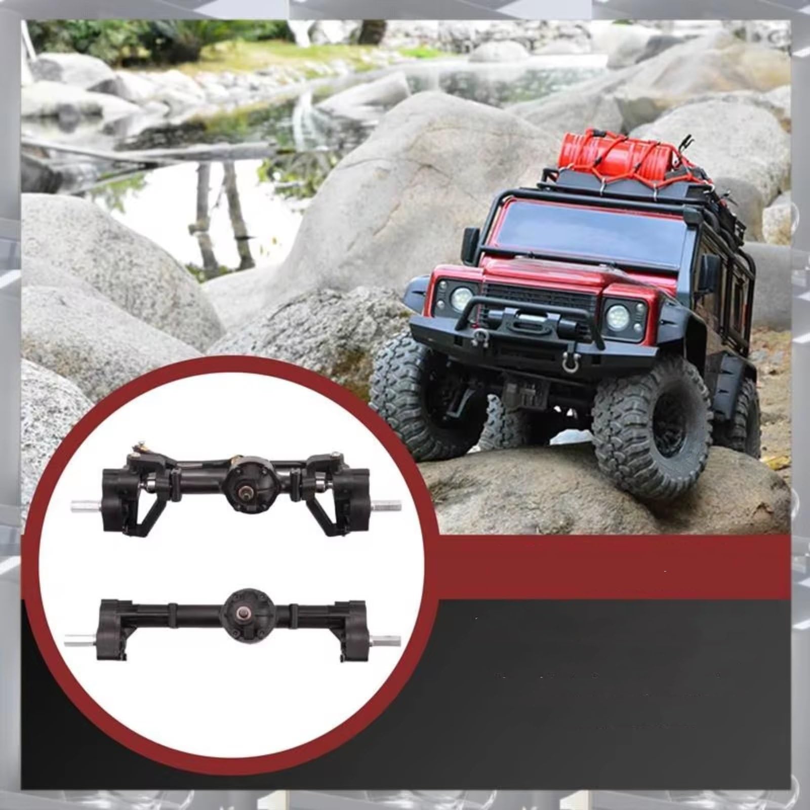 Compatible con WPL C14 C24 C24-1 C34 C44 B14 B24 1/16 Accesorios De Modificación Piezas Actualización Coche RC, 2 Eje Portal Delantero Y Trasero Piezas