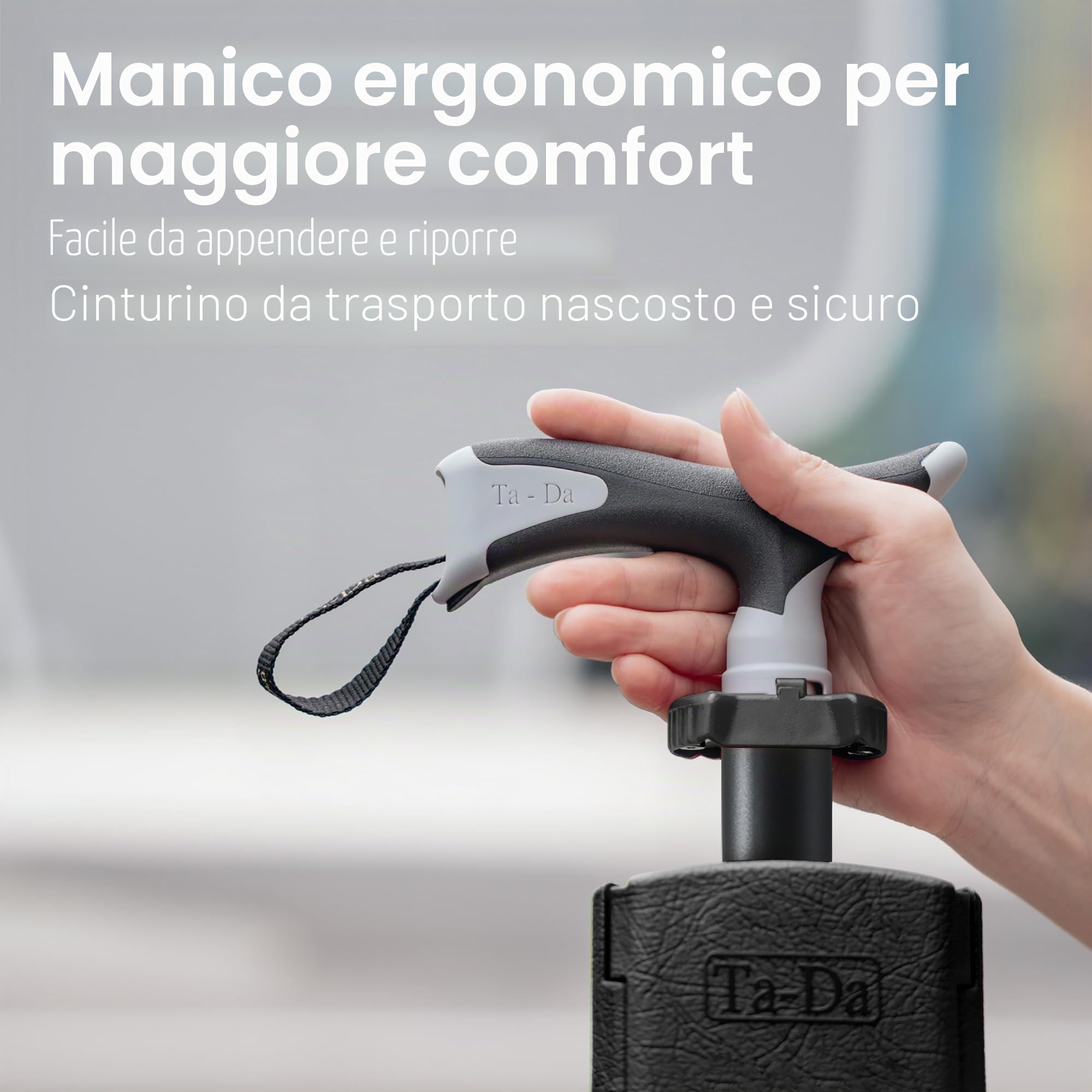 STEP2GOLD Ta-Da Chair - Bastone da passeggio con seduta, telaio in alluminio ultraleggero e robusto sgabello pieghevole (fino a 110 kg), design pieghevole, ideale per viaggi e visite turistiche