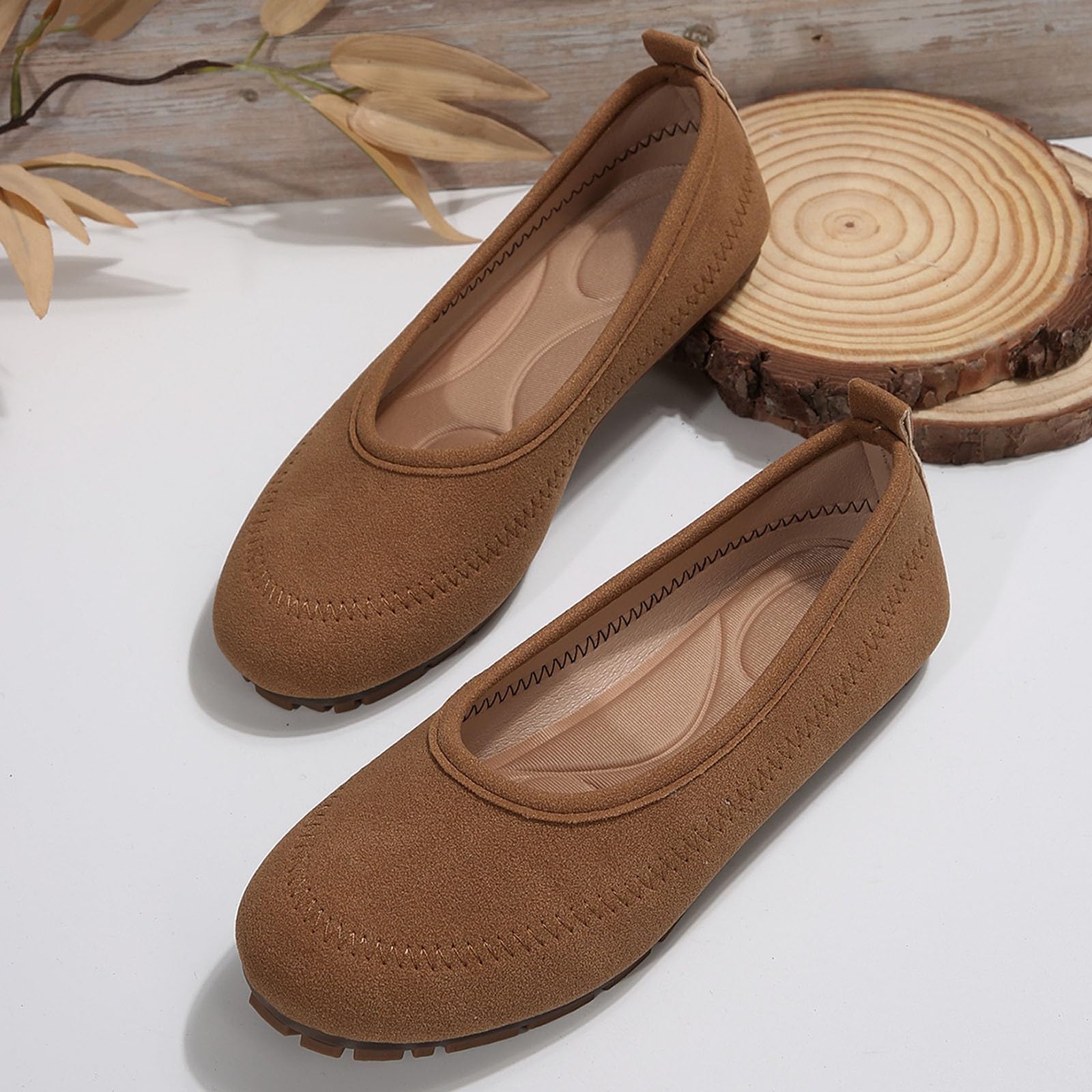 Zapatos de vestir casuales para mujer, cómodos, con cordones, puntera redonda, sin cordones, para mujer