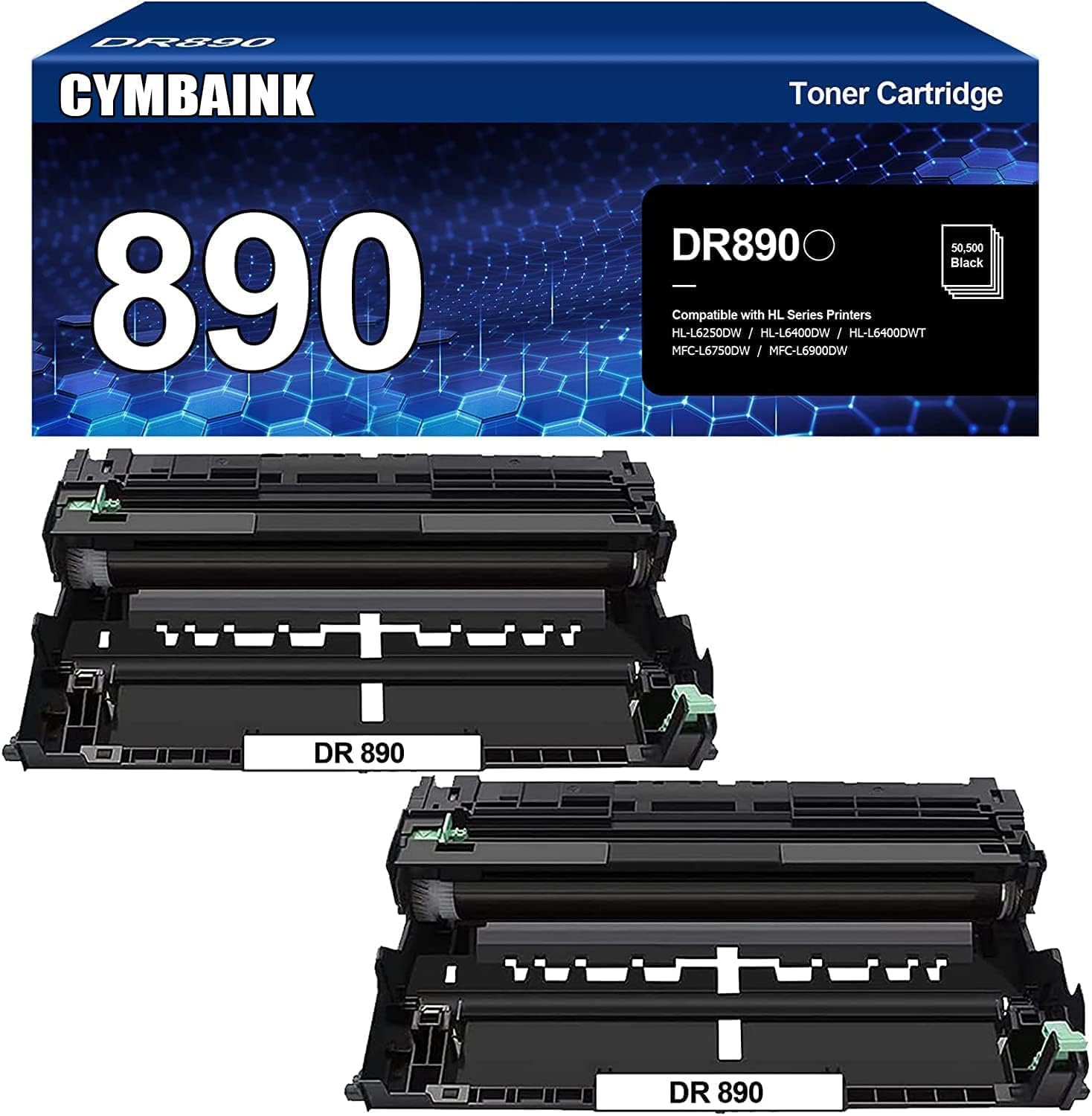 2 Pack Compatible DR890 DR-890 Drum Unit Replacement for Brother HL-L6400DW HL-L6400DWT HL-L6250DW MFC-L6900DW MFC-L6750DW M28a M28w M29a M29w