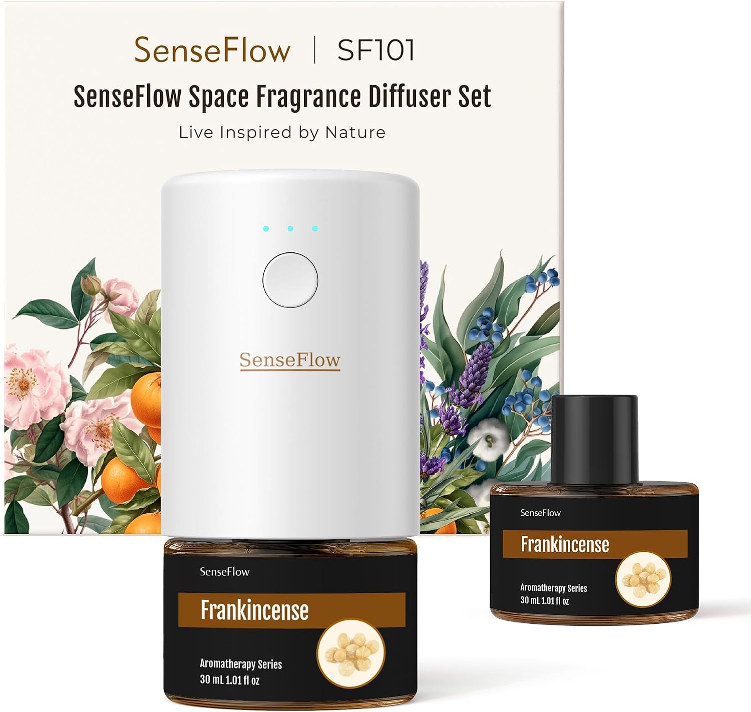 Essential Oil Refill 1.02oz/30ml - Free SF101 Waterless Aromatherapy Diffuser, Covers 1000 Sq Ft, 120-Day Natural Scent,Spike Lavender