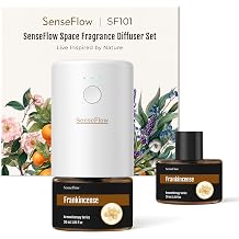 Essential Oil Diffuser for Home, Waterless Aromatherapy Diffuser SF101, Plug in Room Scent with 120-Day Natural Aroma, Covers 1000 Sq Ft Free 30ml Frankincense