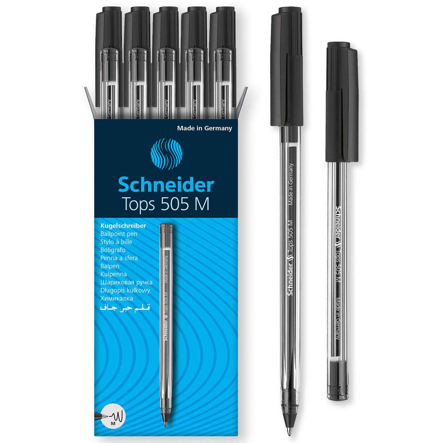 Schneider Tops 505 Ballpoint Pen Medium 0.5mm Black Ink Pack of 20