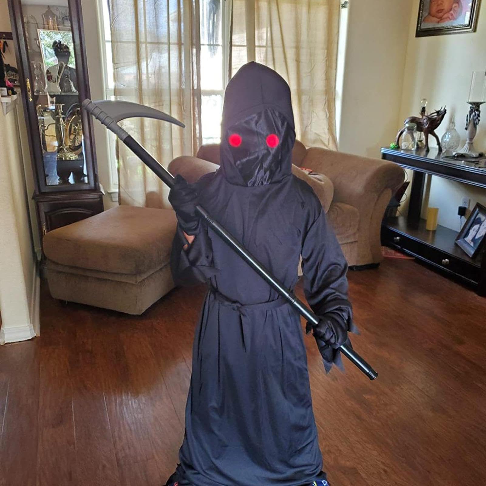 Kostium Kosiarza dla Dzieci Kostium Żniwiarza Role Play | Strój Cosplay Halloween dla Dziewcząt Cosplayerek Karnawału Występów Scenicznych Wydarzeń Tematycznych Balów Maskowych
