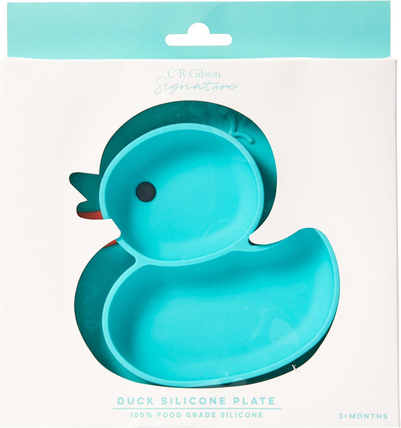 C.R. Gibson Silicone Plate for Babies, Ducky - Flexible, Easy-Clean, and Safe, 100% Food Grade Silicone (BSFP-25463)