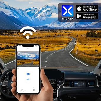 Fitcamx Front 4K+Rear 1080P Dash Cam Adapts for RAM 1500 2025-2026 RHO (HD2-D4120), OEM Factory Look, Dual HD Video, Built-in WiFi & APP, Loop Recording, Gravity Sensor, Easy to Use, 128GB Card