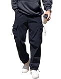 Men's Baggy Cargo Pants Trendy Casual Parachute Pant Loose Fit Harem Joggers with Pockets