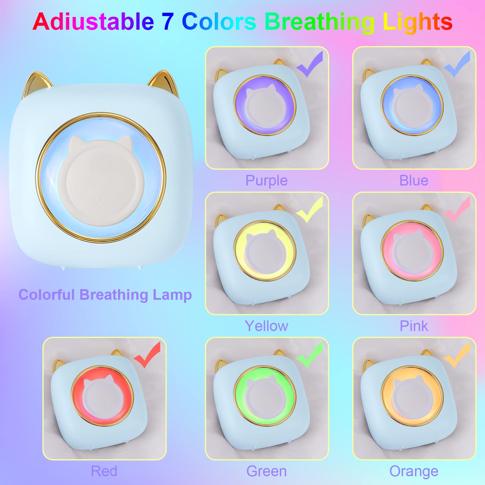 GuKKK Mini Stampante Fotografica, Mini Stampante Termica con LED colorati, Stampante Fotografica Istantanea Portatile, Mini Stampante Termica Bluetooth Ricarica USB, per Note, Diario, Elenco