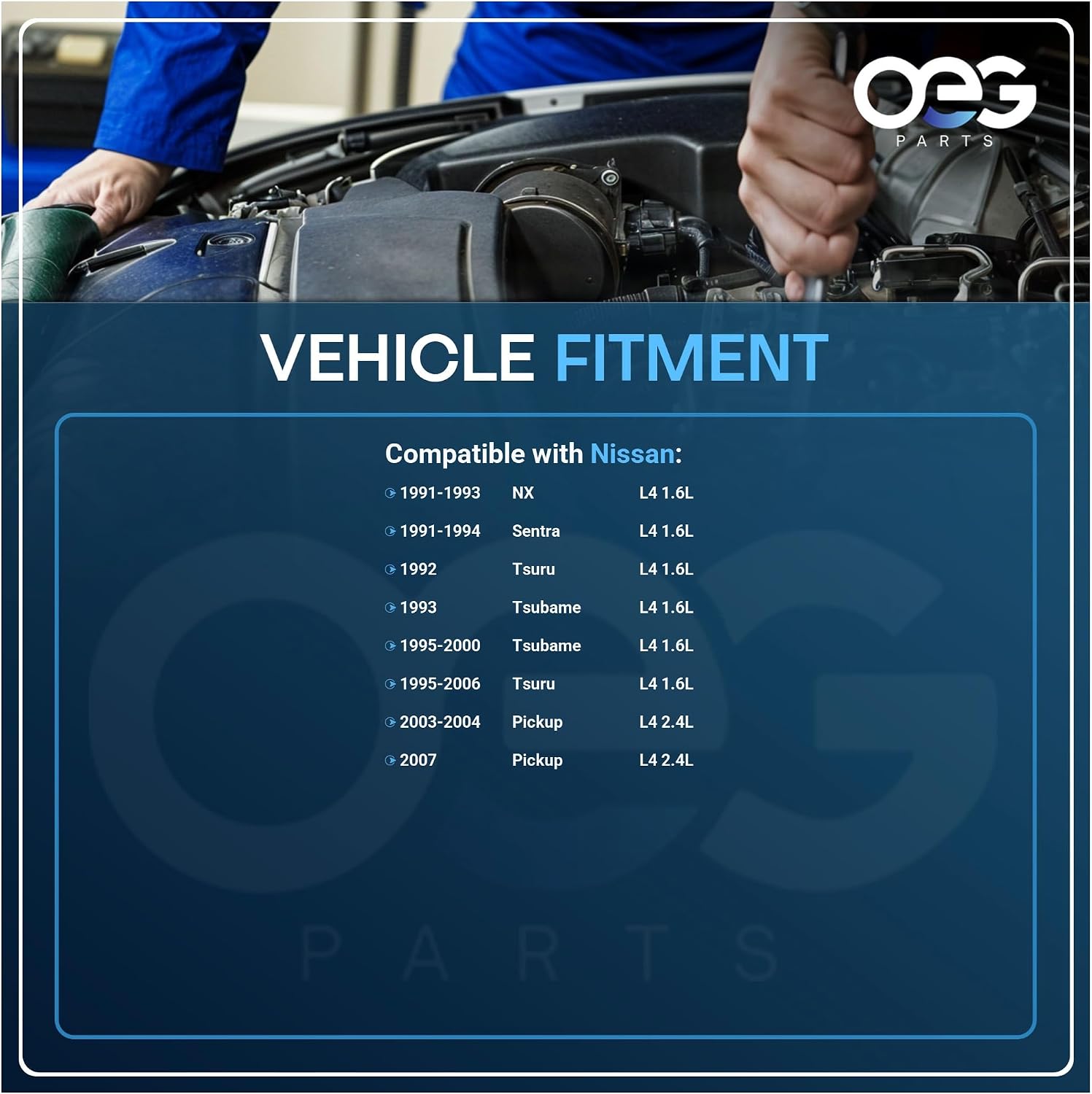 OEG Parts New 70A Alternator Compatible With Nissan NX 1.6L 1991-1993, Sentra 1.6L 1991-1994, Tsubame 1.6L 1995-2000, Tsuru 1.6L 1995-2006 231000E700 2310050Y06 A005T04392 AHI0032 LR165708C 3341945A