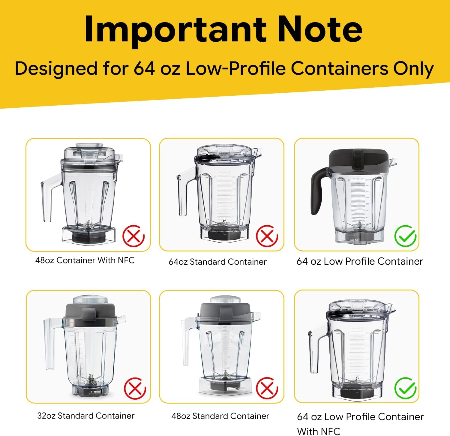 Blender Blade Replacement for 64 Oz Low Profile Container Blade Compatible with Vitamix VM0185A VM0185B V1200 A2300 A2500 A3300 A3500 Explorian E310 E320 Blenders Replace#: 105733 105733-1