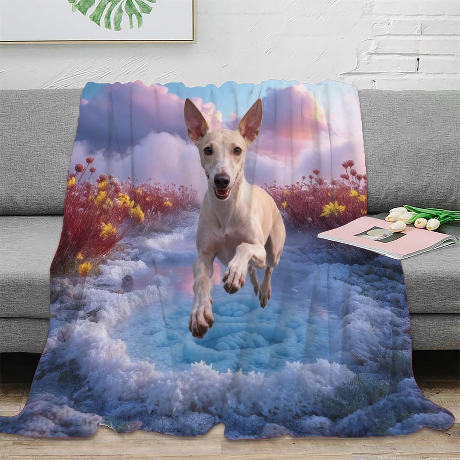 EMYXPAQM Italian Greyhound Fleece Throw Blanket, Super Soft & Cosy Flannel, Salt Lake Blanket, Versatile Warmth for Any Occasion Creative Gift For Women/Men 80x90inch(200x230cm)