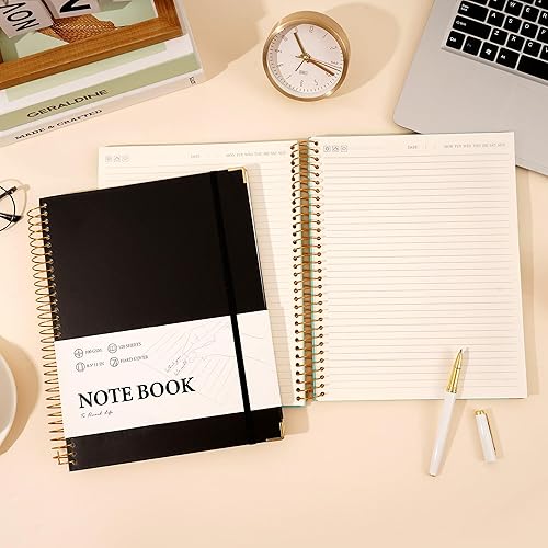 Miniatura 3 de FLYING EAGLE Cuaderno de espiral con rayas universitarias de 8.5 x 11 pulgadas con calcomanías de tapa dura, cuaderno A4 grande para notas de