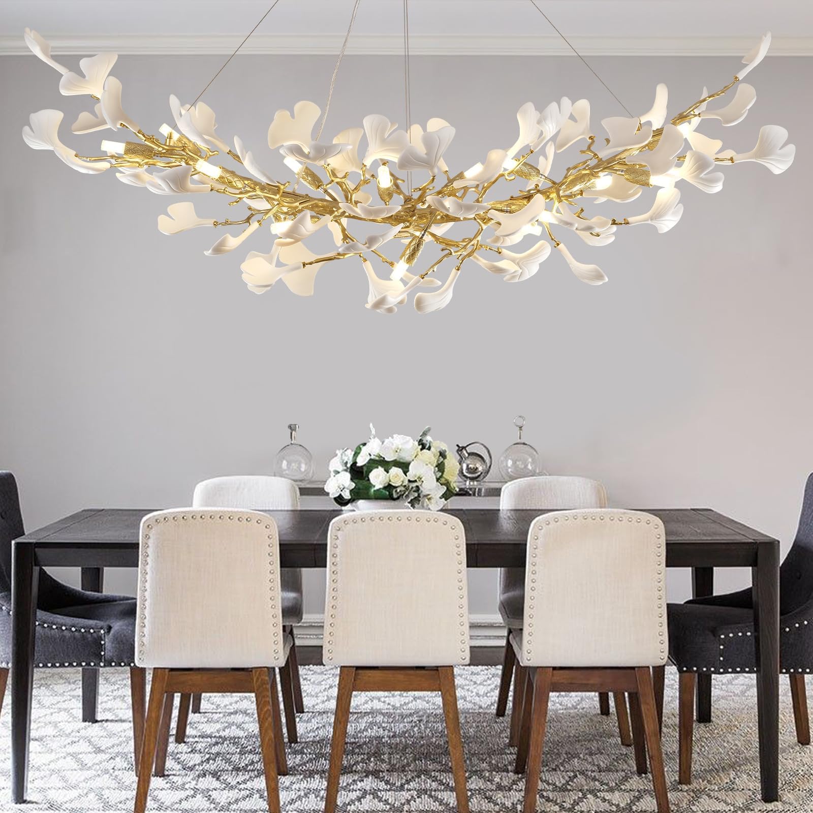Kvtinmty Ginkgo Leaf Chandelier