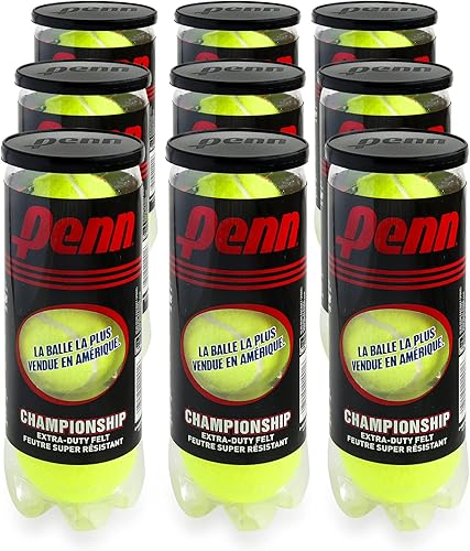 Penn Championship - Pelotas de tenis extra resistentes - 9 latas, 27 pelotas