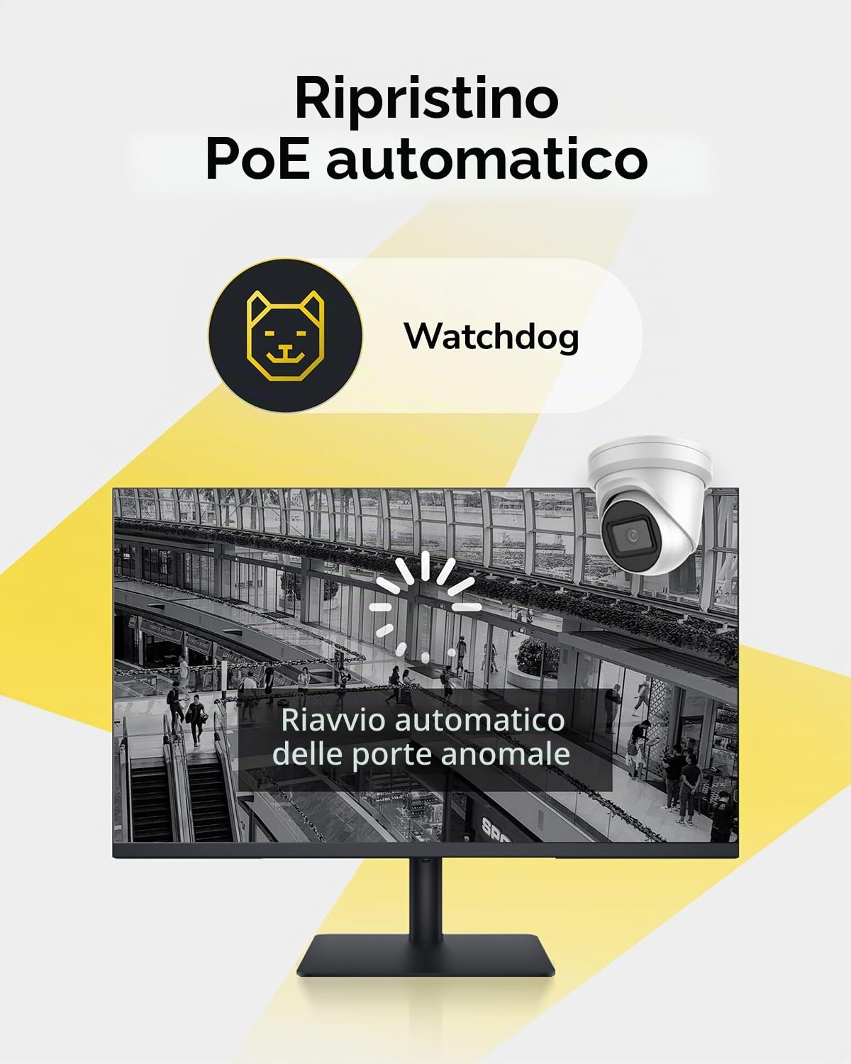 Cudy FS1018PS1 Switch PoE+ 16 porte con 2 collegamenti montanti Gigabit e porte SFP 200 W, 16 PoE+ a 200 W, modalità Extend/VLAN, 802.3af/at, Fanless, Watchdog, Plug and Play | 200W Power Budget, IEEE 802.3af, Modo Estensione CCTV 250m, PD Watchdog, Isola