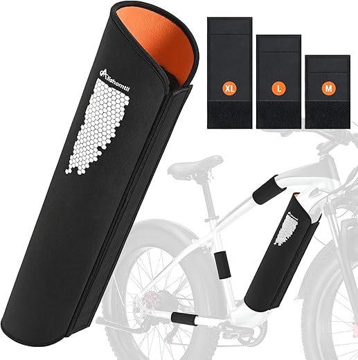 Alishomtll Set of 4 e-bike battery protective covers with reflectors, 33-46 cm frame circumference, bicycle frame protection against cold and dirt, extend life and service life, carbon frame, paint