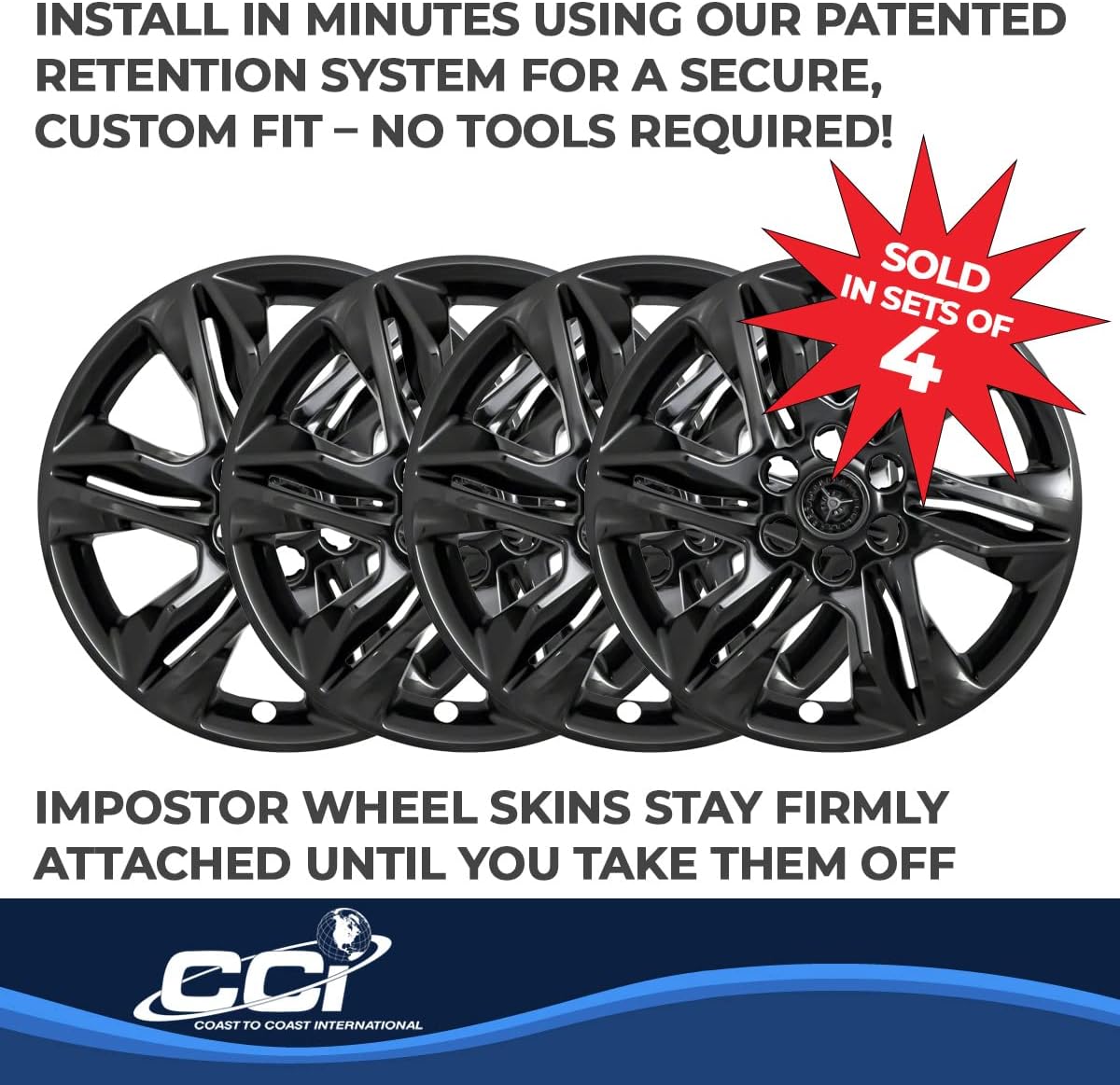 19-C Blazer L/LT/Cloth/Leather 18IN 6 Split Spoke Gloss Black Wheel Skins