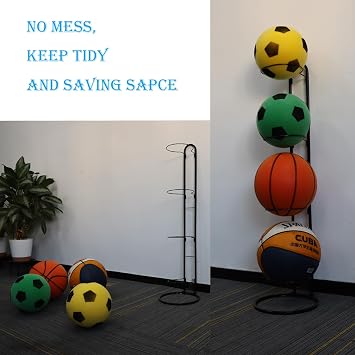4 Tier Ball Storage Rack, for Football, Basketball & Volleyball