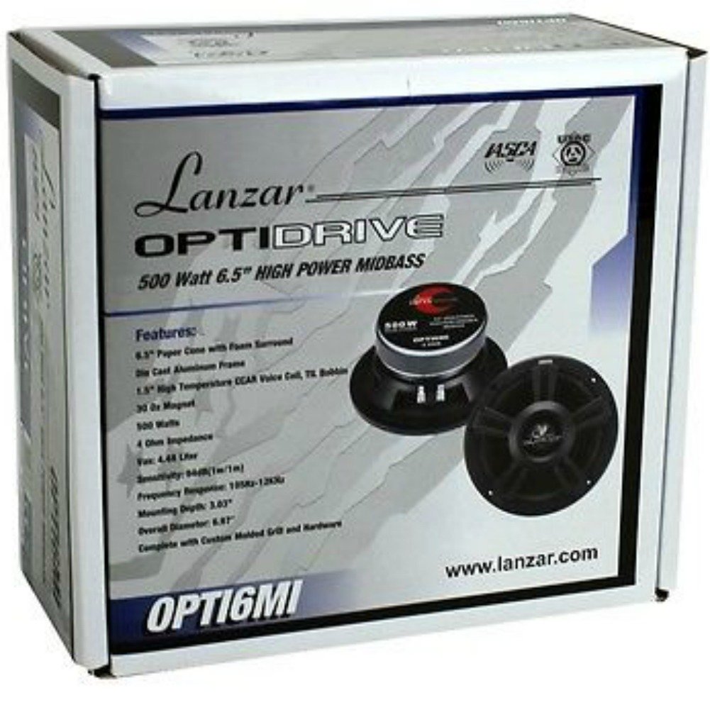 Mid WOOFER Mediano BAJO WOOFER 16,50 CM 6.5" 165 MM DE DIÁMETRO LANZAR OPTI6MI OPTI 6MI DE 250 VATIOS RMS Y 500 VATIOS MAX X COMPETICIONES SPL DIFUSOR X Voz por Puertas ES Portero Coche Car