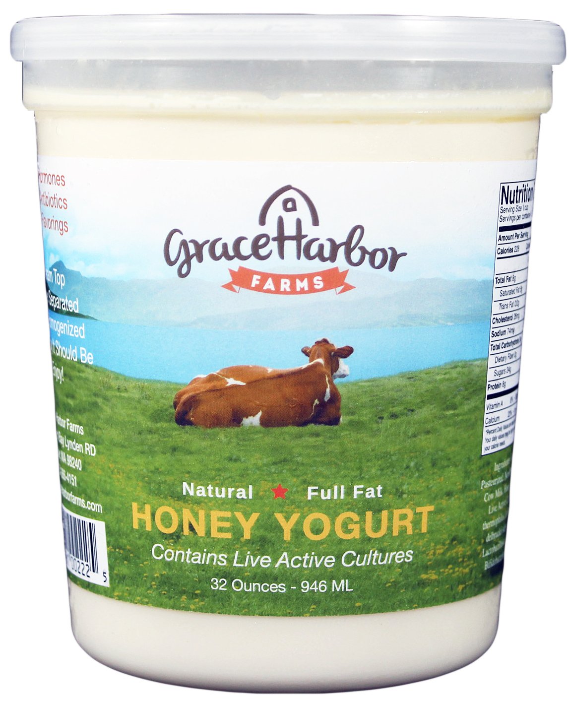 Grace Harbor Farms Natural Yogurt Honey, 32 oz Grocery