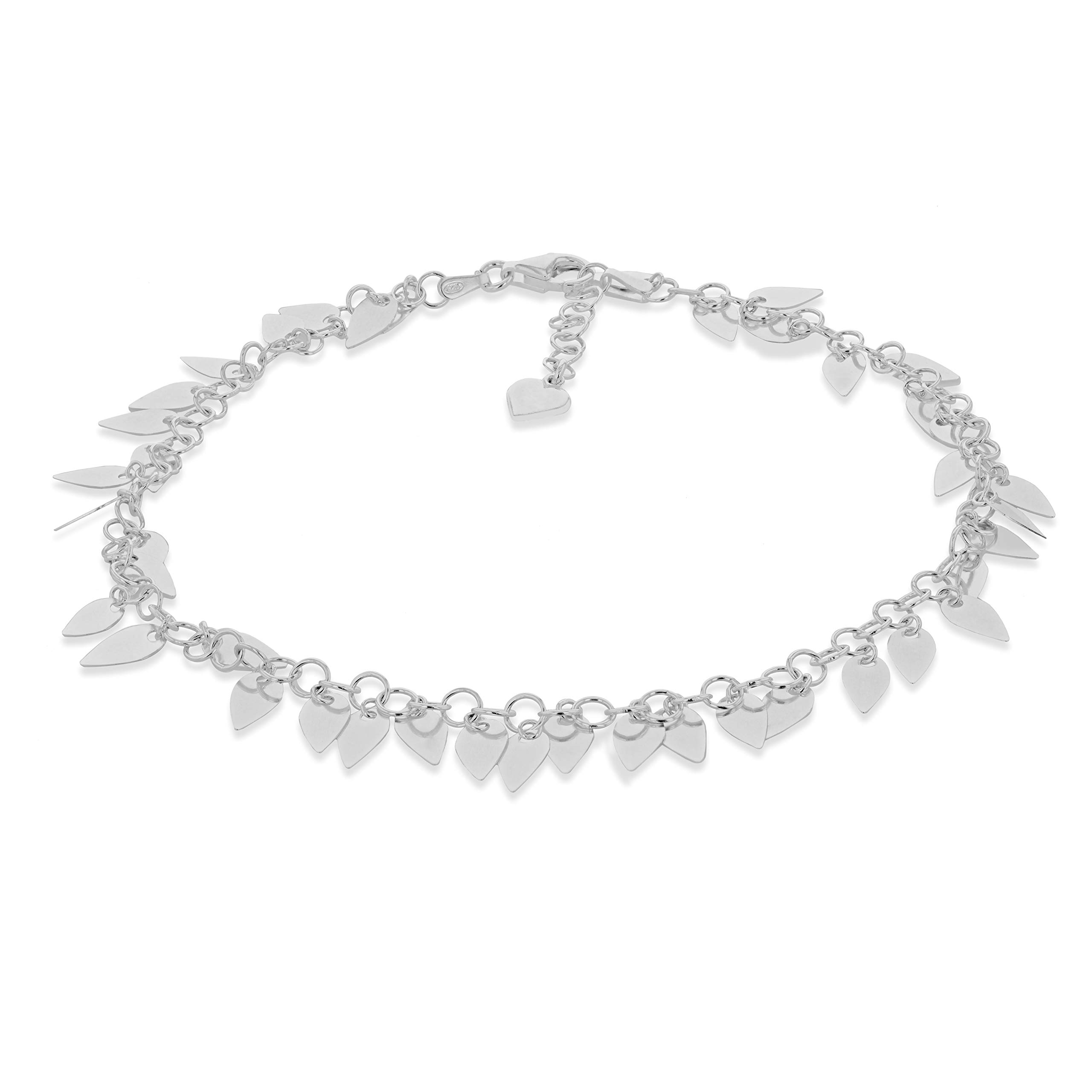 Tobillera de plata de ley 925 Tuscany Silver con flecos ajustables para mujer 7