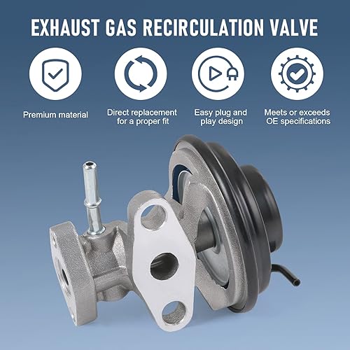 Miniatura 2 de Válvula de Recirculación de Gases de Escape EGR con Junta Compatible con Toyota Camry 1997-2001, Rav4 1998-2000, Solara 1999-2001 Modelos de Motor