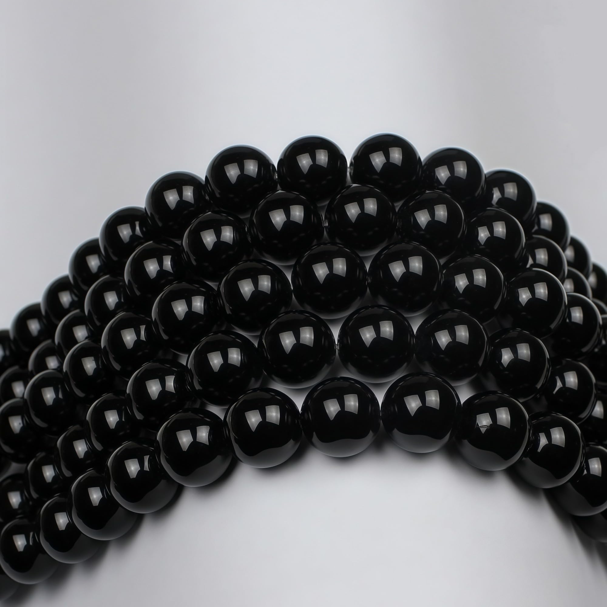 MJDCB 6mm 60 piezas Cuentas de Piedra Ónice Negro Redondas Sueltas Piedras Semipreciosas Naturales para Hacer Joyas Pulseras Collares — view 6