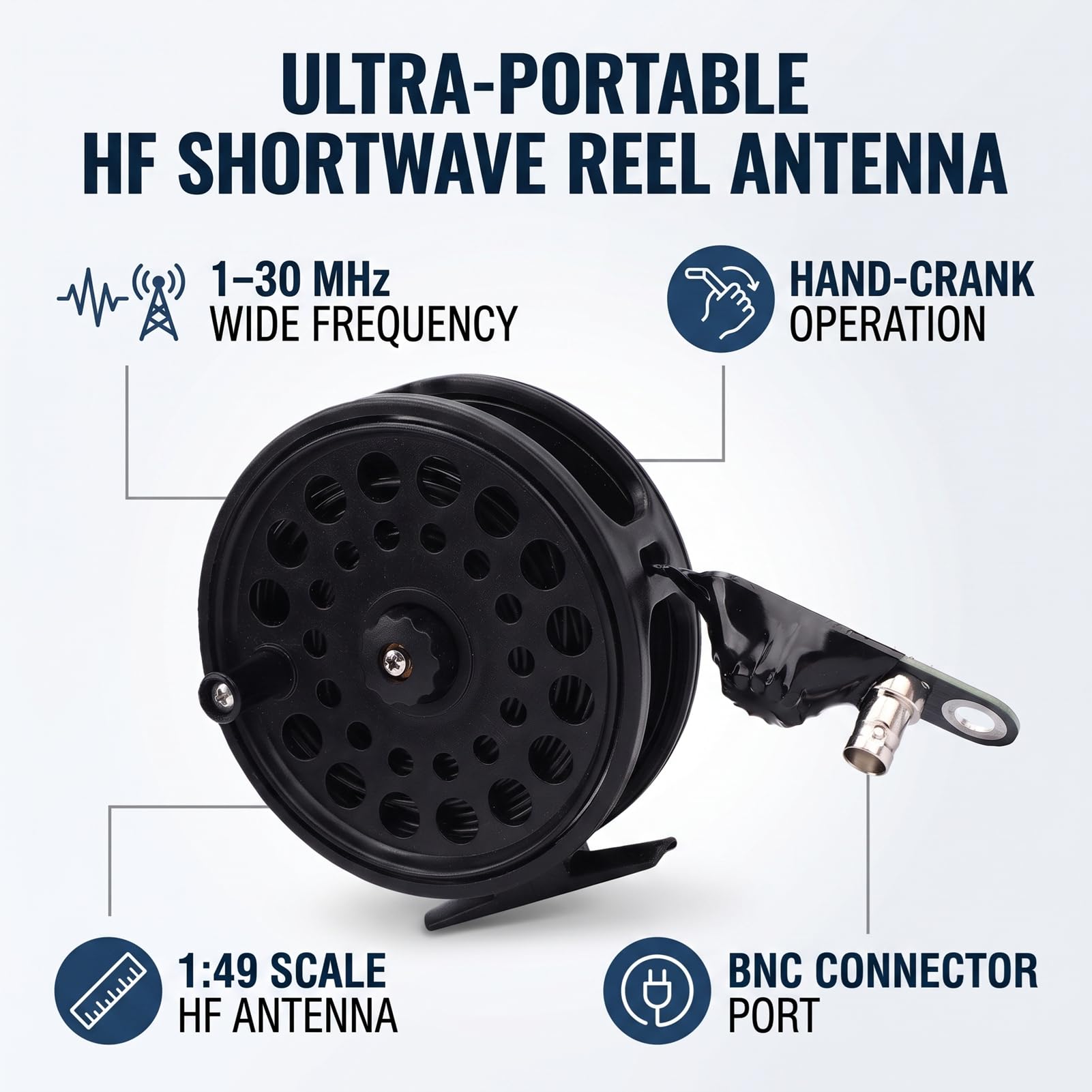 Luocute Antena de Carrete de Corta, Antena de Hilo 20 M, Roe Baja 1,5 for Radioaficionados y Escucha de Corta