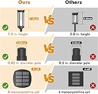 Vista 6 de Paquete de 8 luces solares para caminos al aire libre, luces solares brillantes para senderos exteriores, impermeables, luces solares para acera