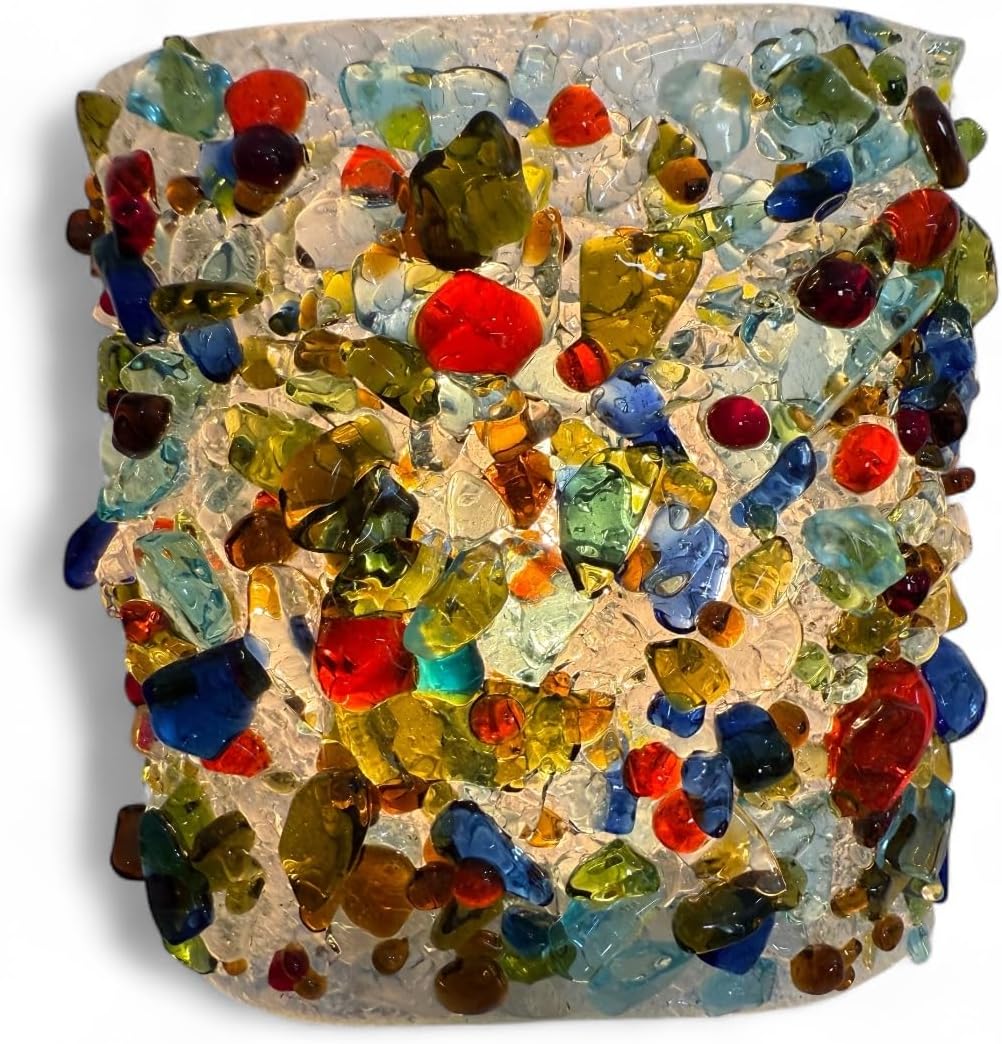 Happy Hour Recycled Bottle Glass Colorful Fiesta Confetti Night Light Nightlight Unique Home Accent