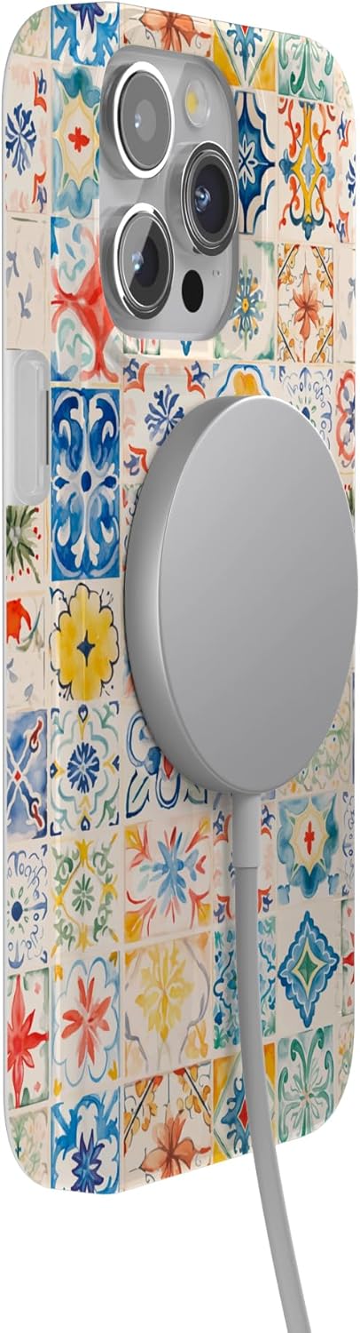 Casely iPhone 15 Pro Case | Tuscan Tiles | Dolce Vita | Compatible with MagSafe | Classic Ultra Slim Design