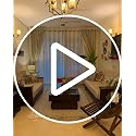 Image of Urban Space 100% True Blackout Curtains for Door, Gold Foil Printed Blackout Curtains, Blackout Decorative Door Curtain Eyelet with Tieback, 1 Piece Curtain for Living Room(Aurika Beige, 7 Feet)