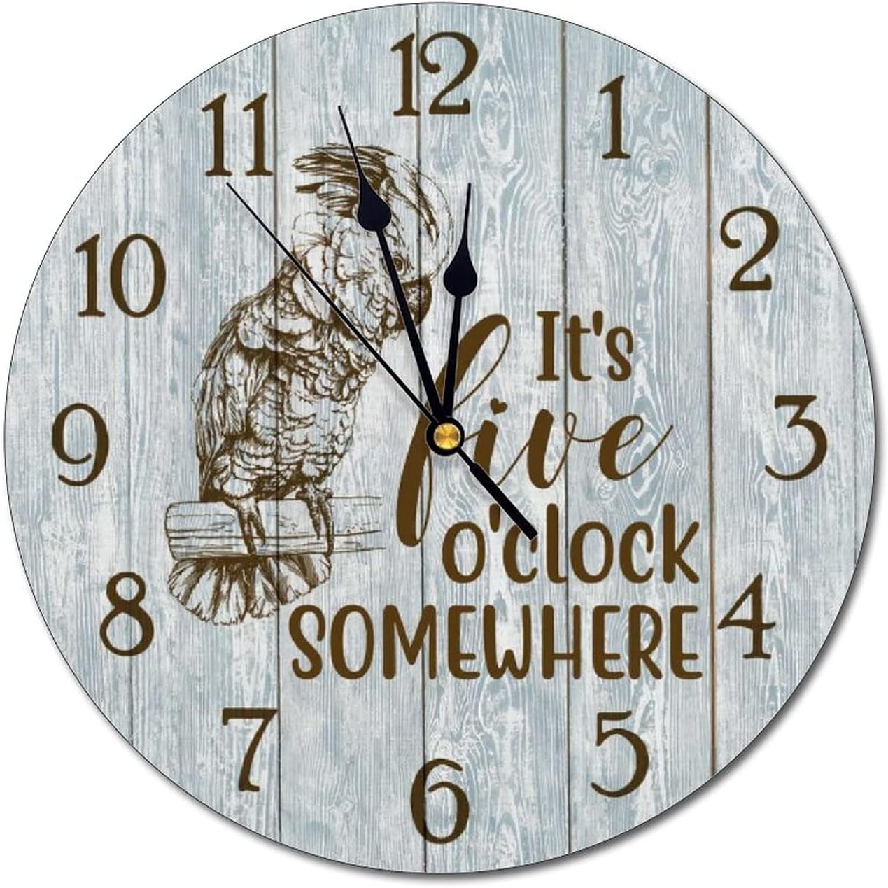 Vi457ad 5 o'clock Somewhere Clock Wall Clock Colorful Clock Large 12" Wall Clock Round Wall Clock Beach Clock Bar Clock Home Decor