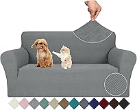 Vista 96 de JIVINER Fundas de sofá de alta elasticidad para sofás de 3 cojines, funda elástica de jacquard de 1 pieza, funda de sofá antideslizante con parte