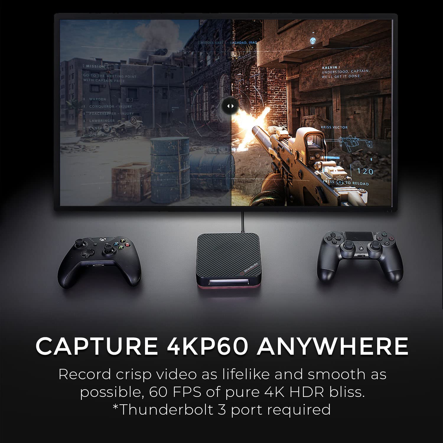 Boîtier d'acquisition vidéo AVerMedia Live Gamer BOLT, 4Kp60 HDR Pass-through, Latence Ultra Faible, HDMI 2.0, Lumière scintillante RGB, Connexion simple et rapide avec les plateformes Nintendo, Xbox,