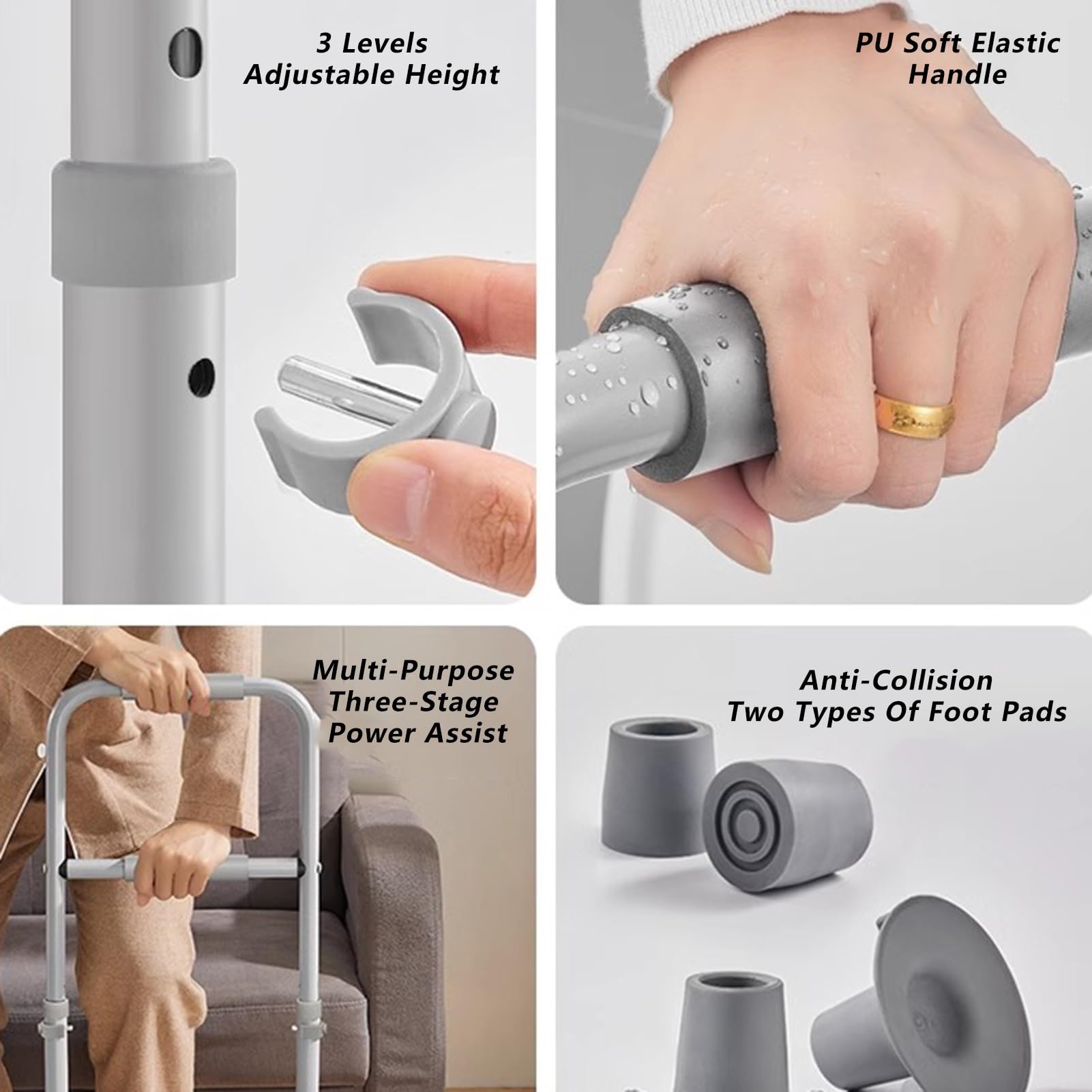 Barra De Apoyo De Seguridad for Baño, Barra De Apoyo for Baño, Barra De Apoyo for Cabecera Con Patas De Apoyo, Adecuada for Otras Personas De Confianza