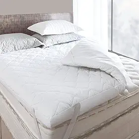 Protetor de Colchão Pillow Top Fibra Siliconizada e Com Toque de Pluma Super Macio Hipoalêrgenico Toque Aveludado - Tamanhos Casal, Queen, King e Solteiro (Casal)