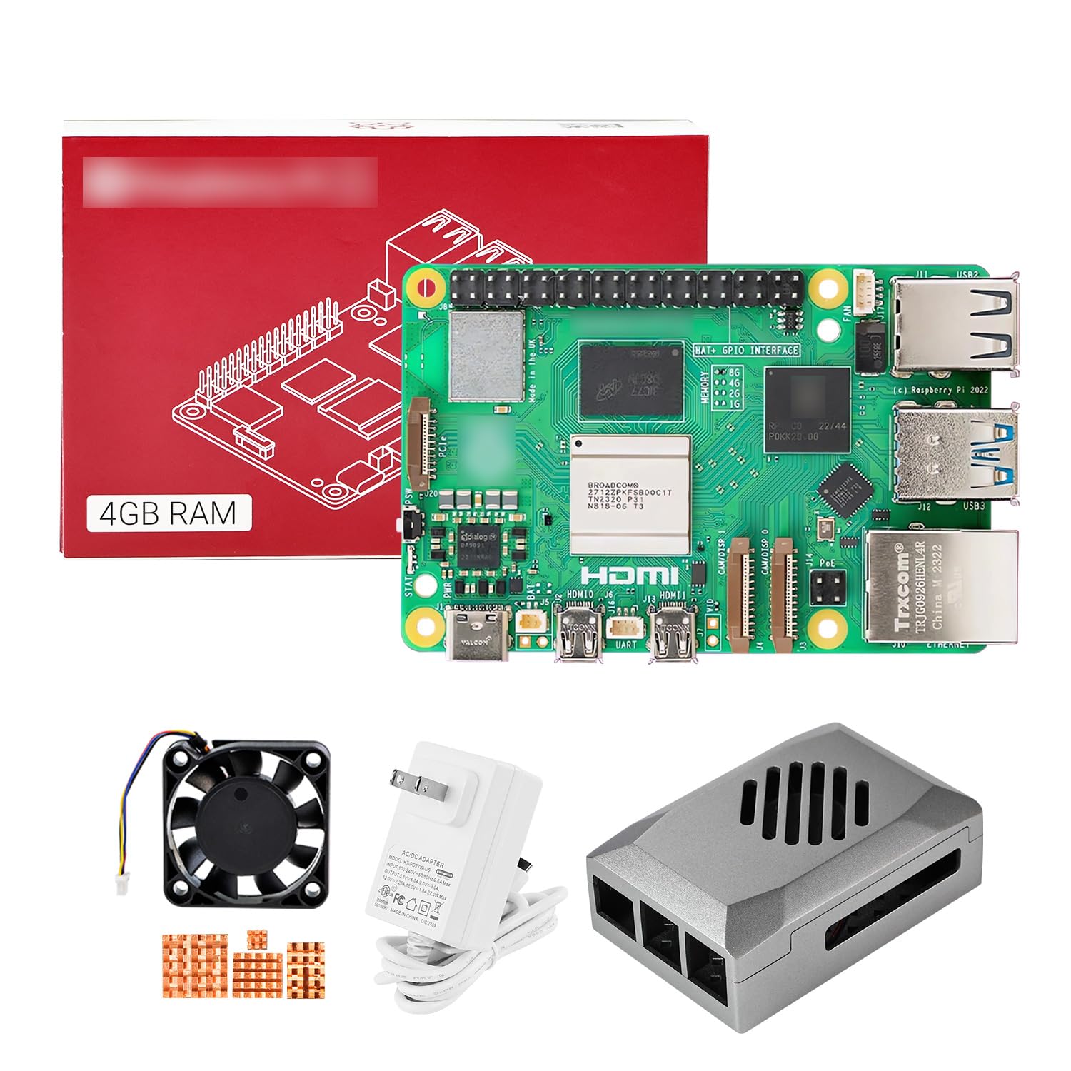 Yahboom Pi 5 4GB Starter Kit with 27W 5.1V5A USB-C Power Supply,Pi5 Board,Pi 5 Case User Manual (Pi5 4GB, Basic Kit)