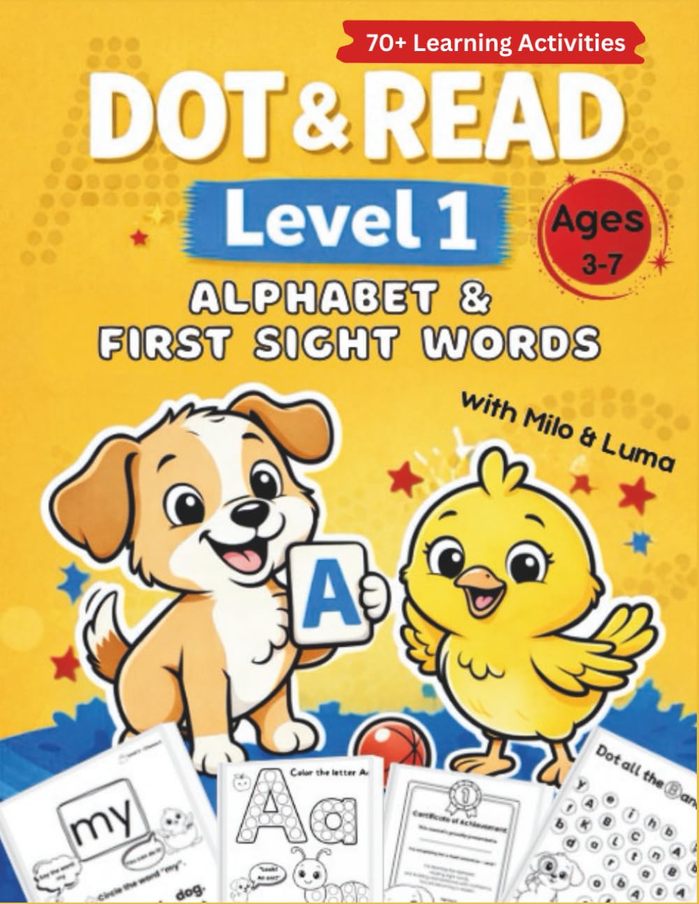 Dot & Read Adventure Level 1 Alphabet & First Sight Words: Alphabet Practice, Dot Marker Activities and First Sight Words for Early Readers Ages 3–7