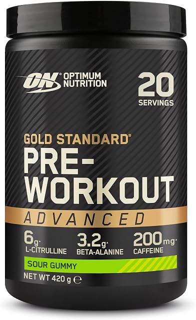 Optimum Nutrition ON Gold Standard Pre-workout Advanced with l-Citrulline, Beta-alanine and Caffeine, Sour Gummy, 20 Servings, 420 g